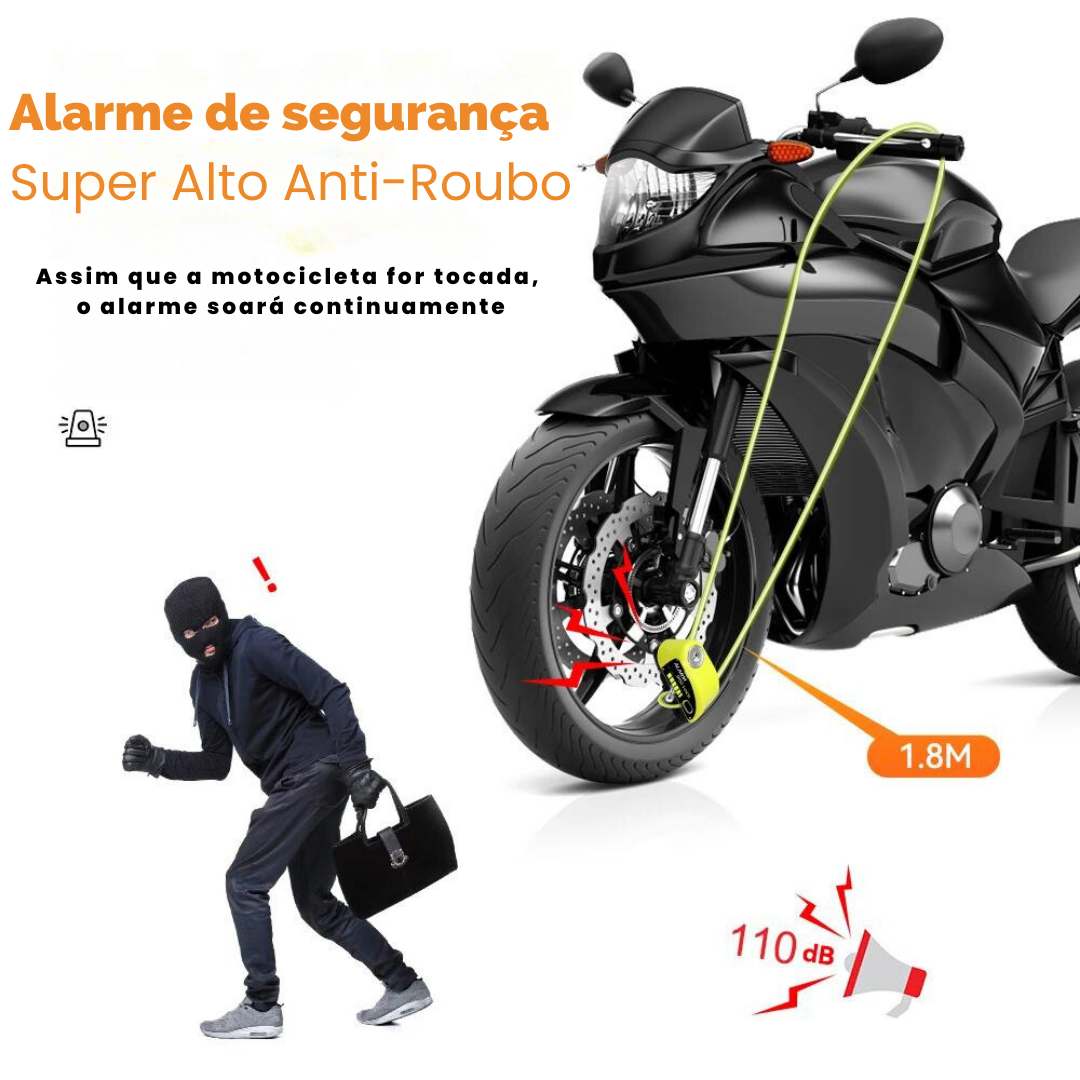 LockSafe®️ - Tranca Anti-Furto com Alarme para motos e bikes - Cappolo